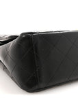 Lambskin Quilted Maxi Double Flap Black