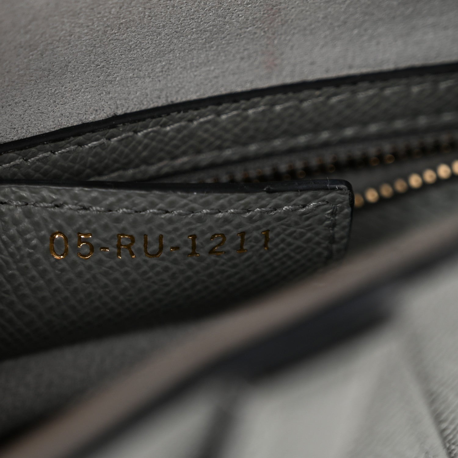 Grained Calfskin Saddle Bag Grey