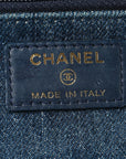 Denim Quilted CHNL 19 Wallet On Chain WOC Blue
