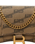Coated Canvas BB Monogram Hourglass Chain Bag Beige Brown