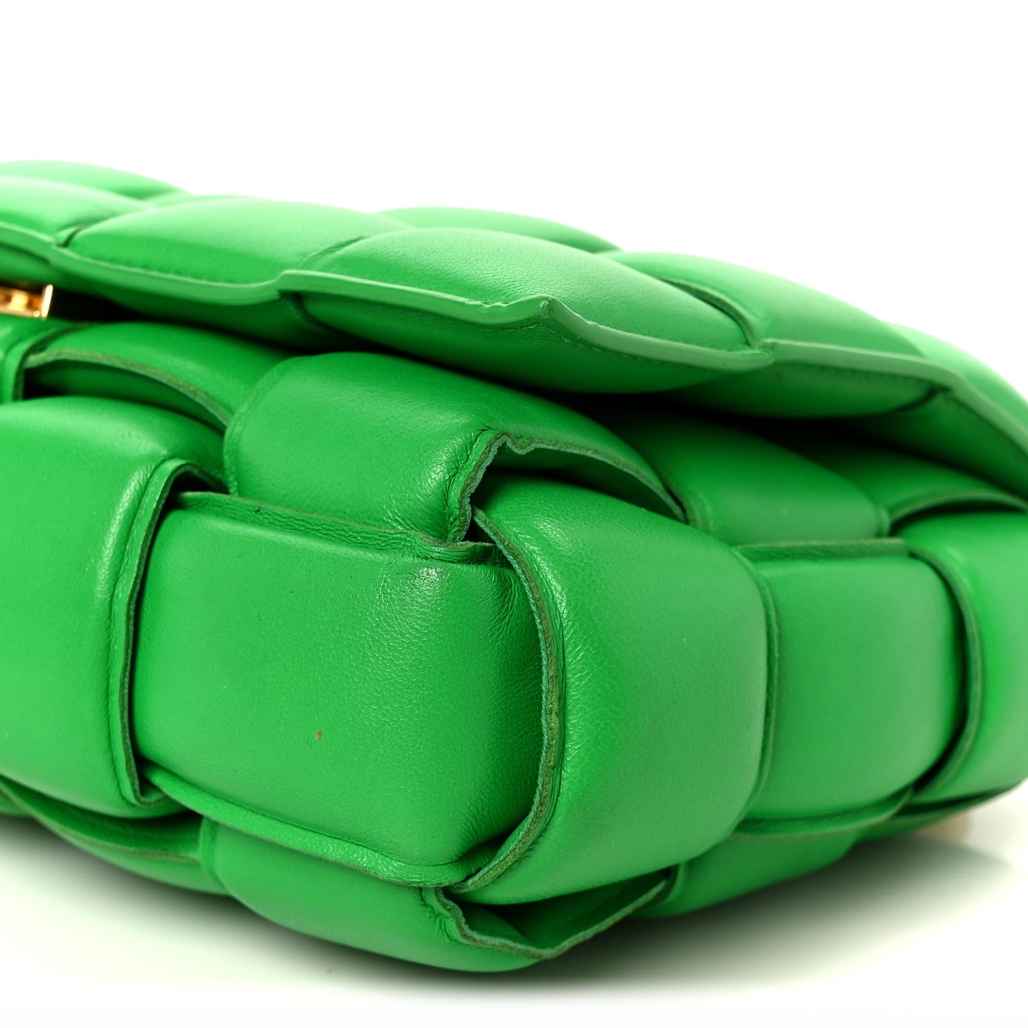 Lambskin Maxi Intreccio Padded Chain Cassette Crossbody Bag Racing Green
