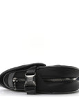 Nylon Grained Calfskin Saddle Bag Black Multicolor