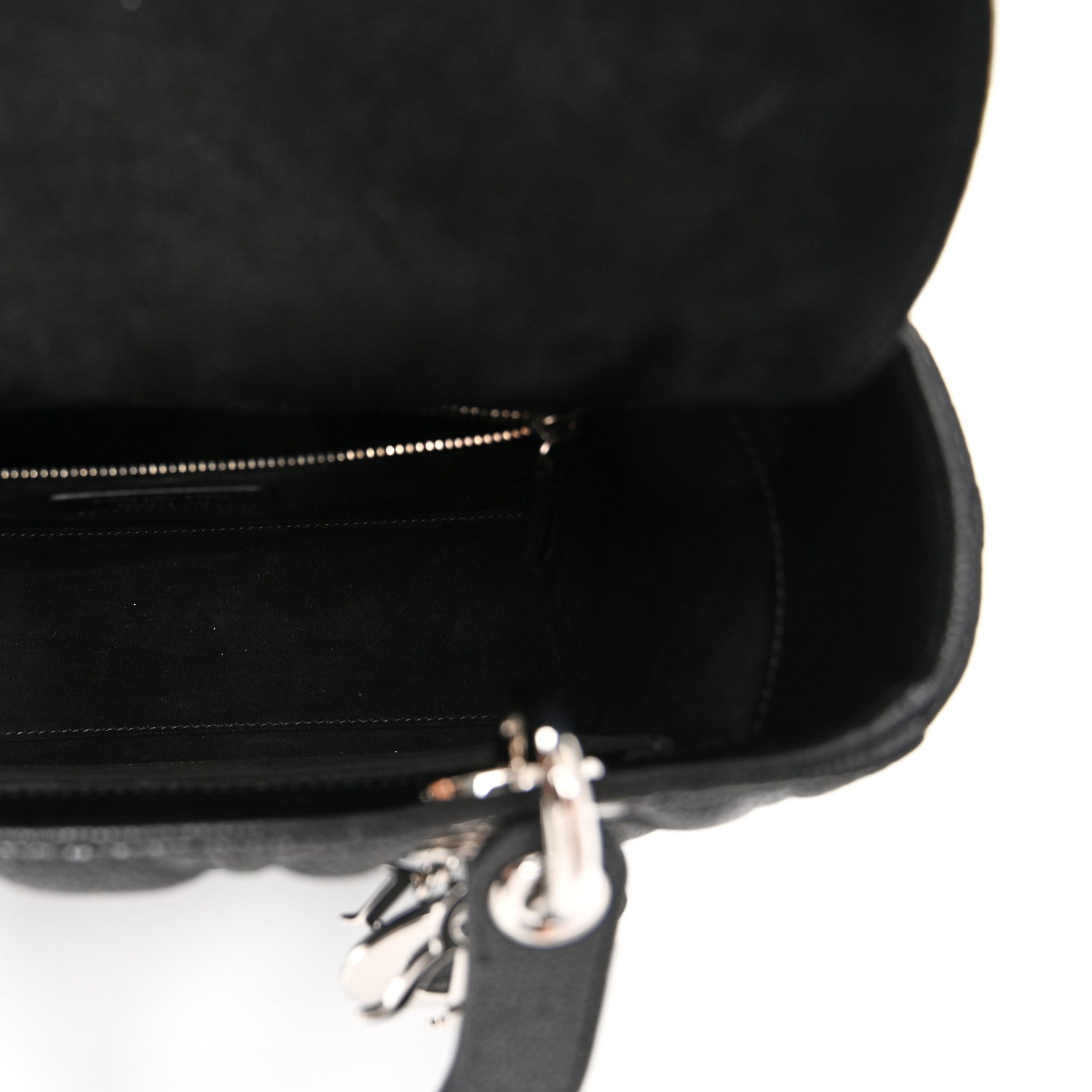 Grained Calfskin Cannage Medium Lady D1OR Black