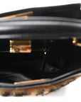 Shearling Nappa Macro FF 1974 Mini Peekaboo Iconic Satchel Tobacco Black