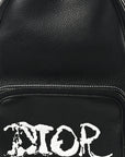 X PETER DOIG Grained Calfskin Slingbag Backpack Black