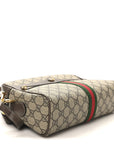 GG Supreme Monogram Web Small Ophidia Shoulder Bag Brown