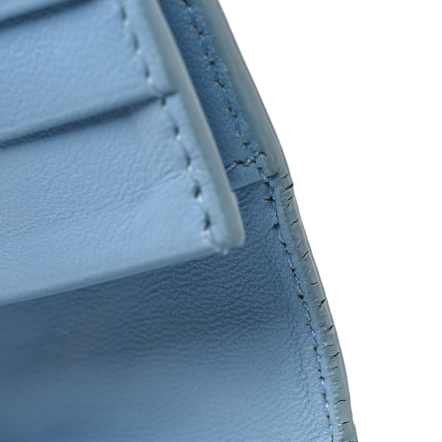 Nappa Intrecciato Continental Flap Wallet Light Blue