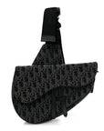 Oblique Mens Saddle Bag Black Blue