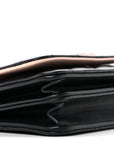 Lambskin Quilted Mini Wallet on Chain WOC Black Pink