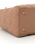 Ultra Matte Calfskin Cannage Medium Lady D1OR Beige
