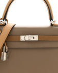 Epsom Tri-Color Kelly Sellier 25 Etoupe Alezan Biscuit
