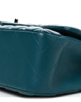 Lambskin Quilted Jumbo Double Flap Turquoise