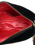 Velvet Matelasse Small GG Marmont Chain Shoulder Bag Black