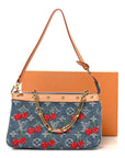 LV X TM Monogram Denim Cerises Pochette Accessories Blue