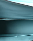 Madame Calfskin Kelly Sellier 25 Bleu Du Nord