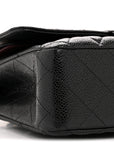Caviar Quilted Medium Double Flap Black