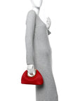 Pony Hair Le Petit Calino Ring Top Handle Bag Red