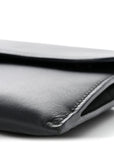 Ultra Matte Calfskin Saddle Chain Wallet Pouch Black