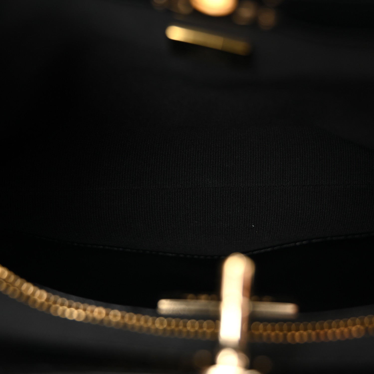 Shiny Crumpled Calfskin Quilted Mini 31 Shopping Bag Black