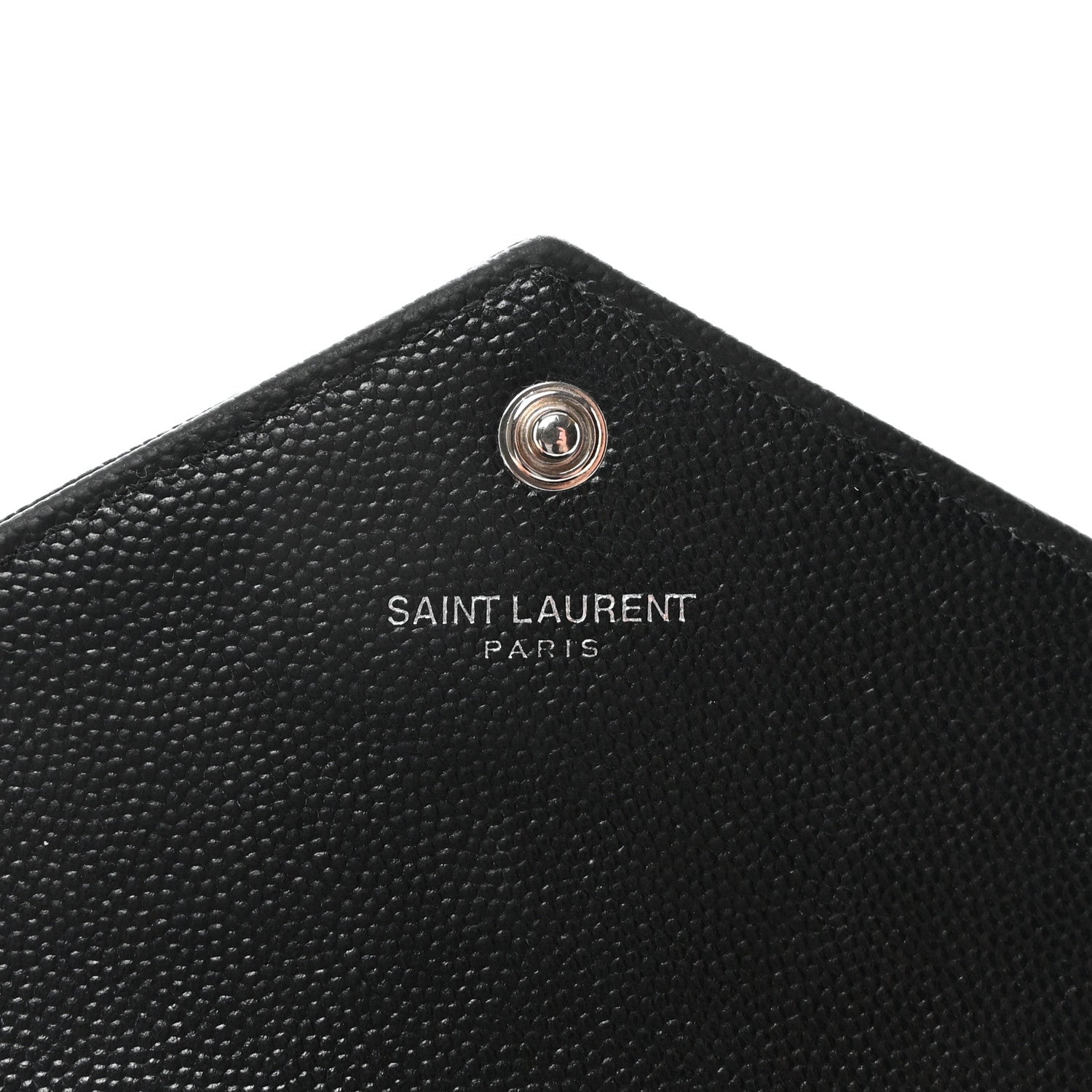 Grain De Poudre Matelasse Chevron Monogram Envelope Chain Wallet Black
