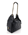 Caviar Quilted Medium CHNL 25 Handbag Dark Navy