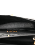 Lambskin Chevron Quilted Medium Double Flap Black