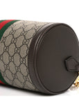 GG Supreme Monogram Textured Dollar Calfskin Web Small Ophidia Blondie Barrel shoulder Bag Beige New Acero