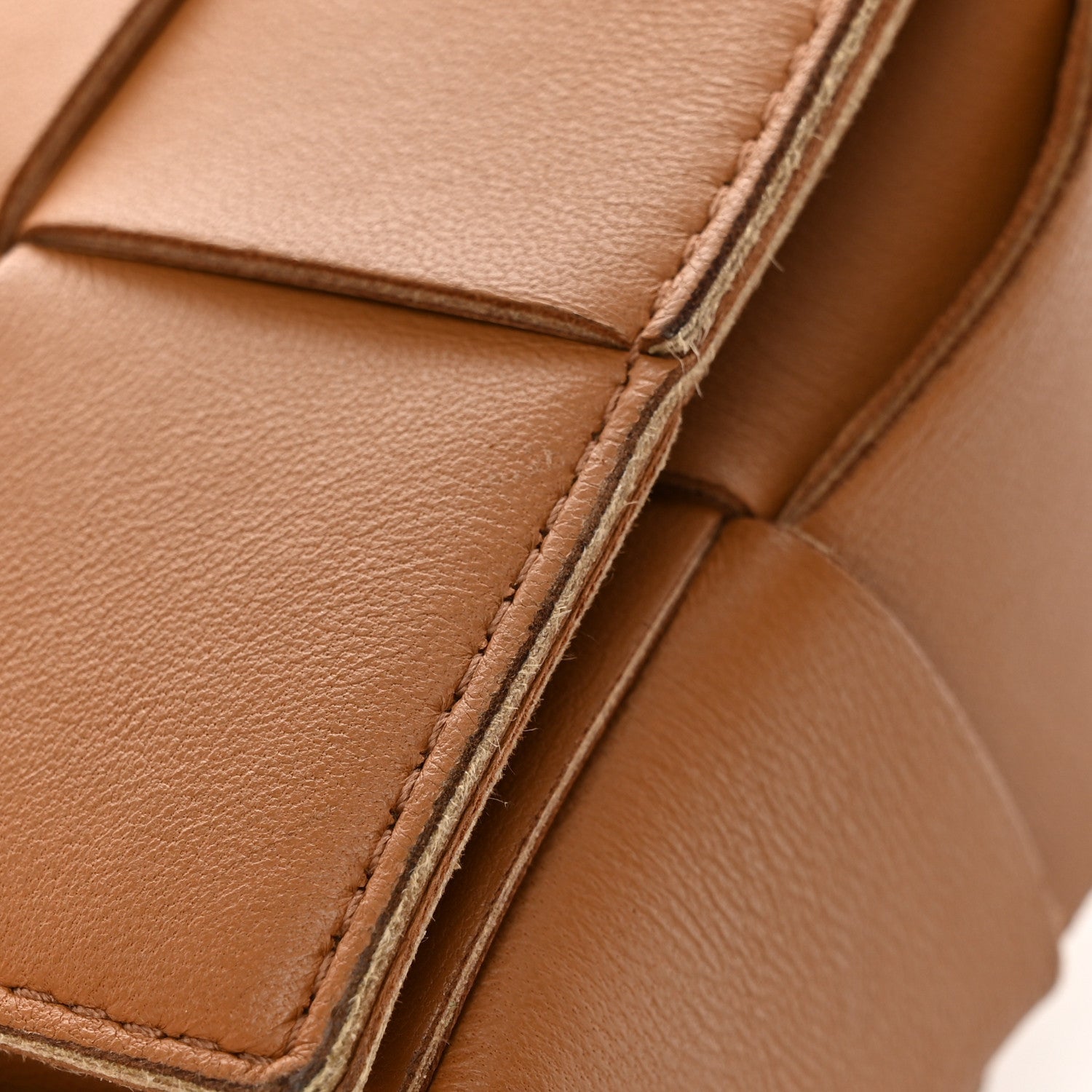 Lambskin Maxi Intrecciato Cassette Crossbody Bag Caramel