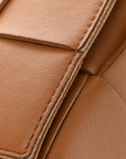Lambskin Maxi Intrecciato Cassette Crossbody Bag Caramel