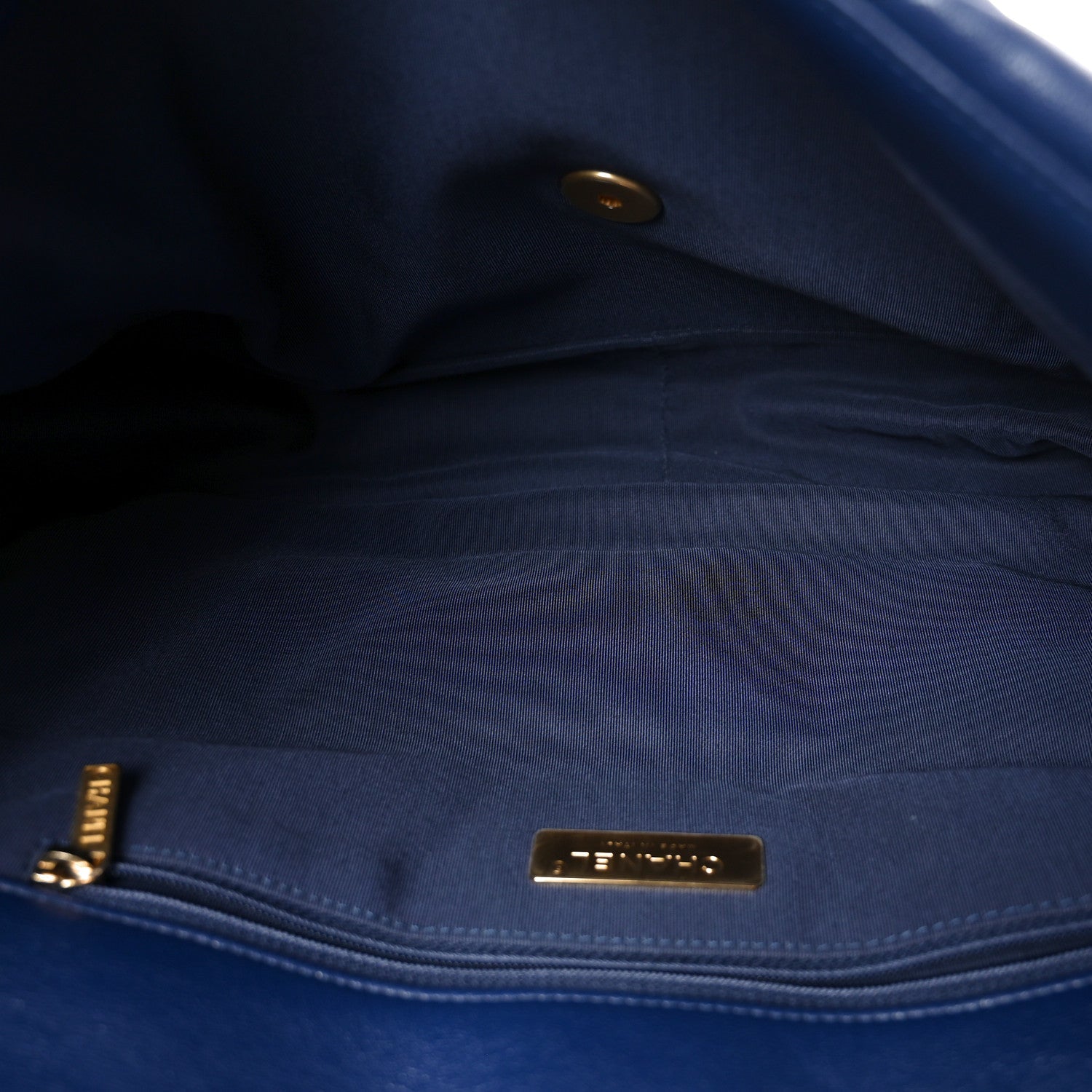Goatskin Quilted Maxi CHNL 19 Flap Navy Blue