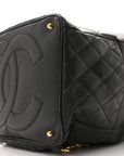 Caviar Quilted Drawstring Backpack Black