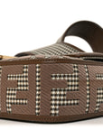 Wool Vitello King Houndstooth FF Embroidered Baguette Beige Moro