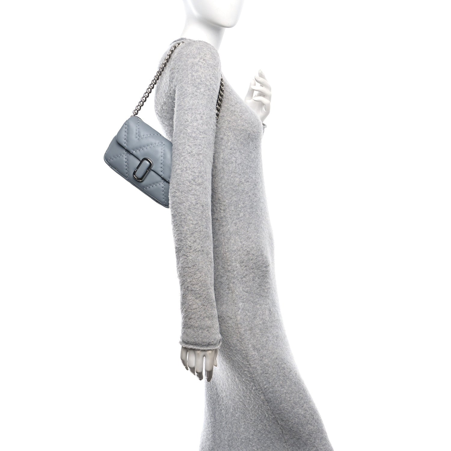 Calfskin Quilted The J Marc Shoulder Bag Wolf Grey