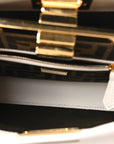 Vitello Seta Suede FF Mini Peekaboo Iconic Satchel White Ice