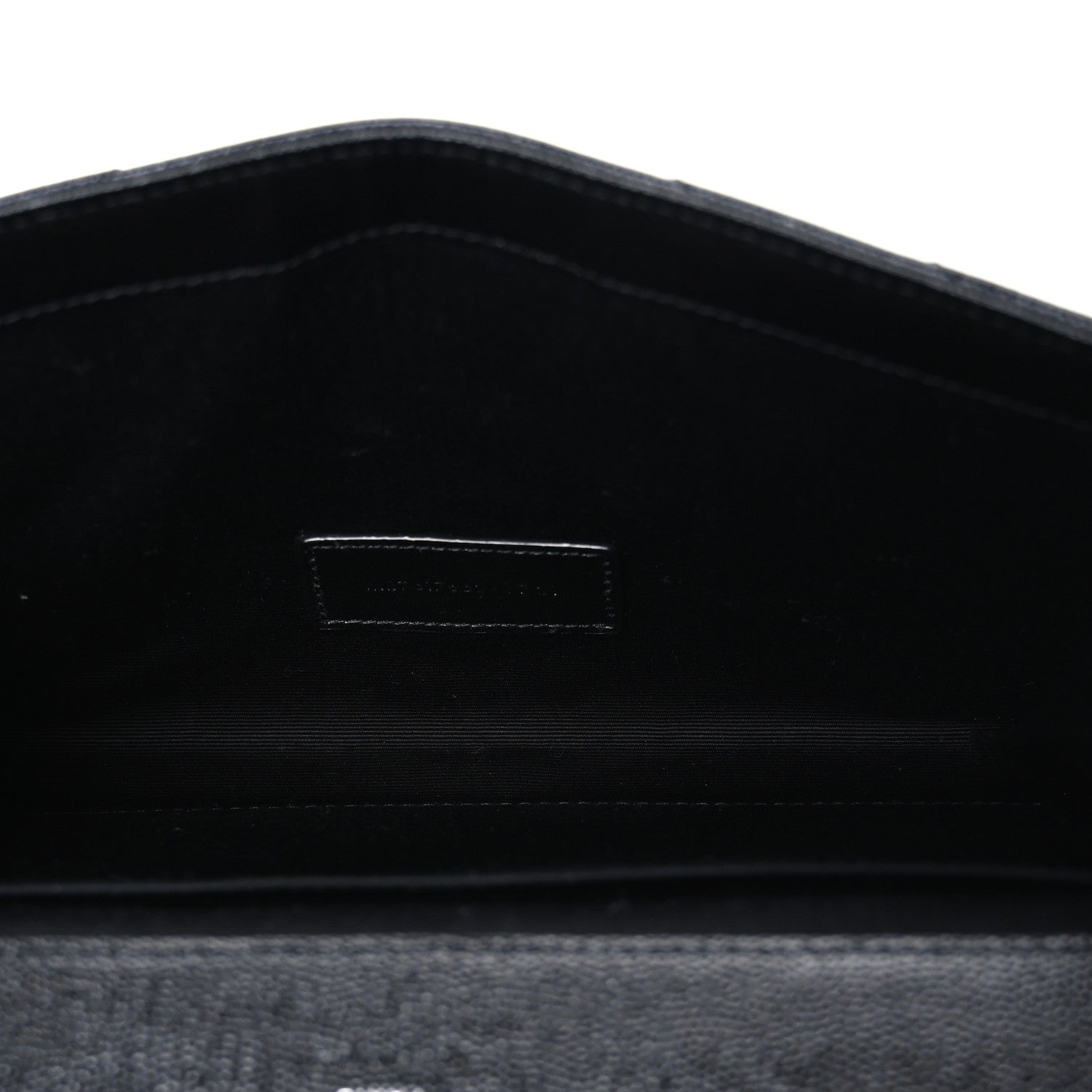 Grain De Poudre Matelasse Chevron Monogram Envelope Clutch Black
