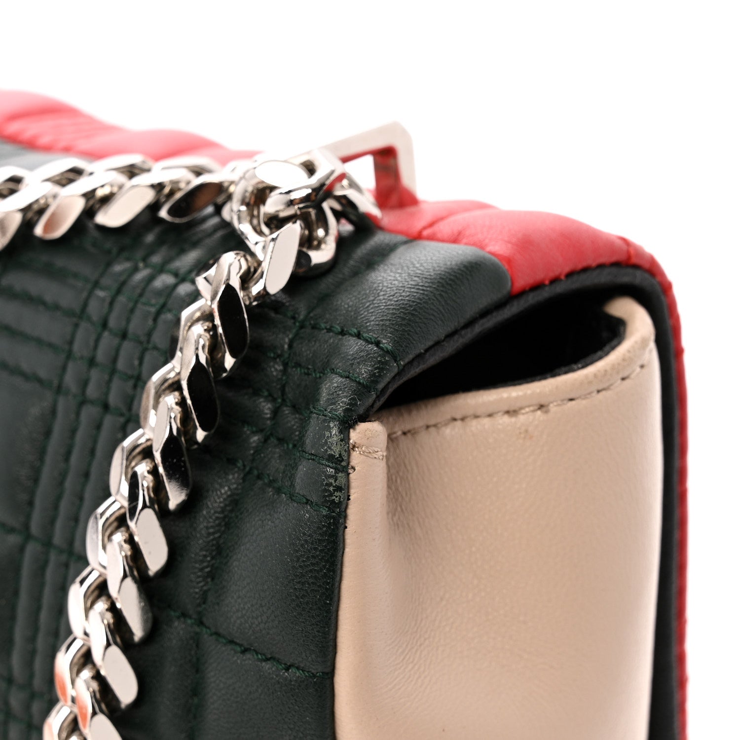 Lambskin Quilted Small Lola Bag Bright Red Orange