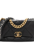 Lambskin Quilted Medium CHNL 19 Flap Black