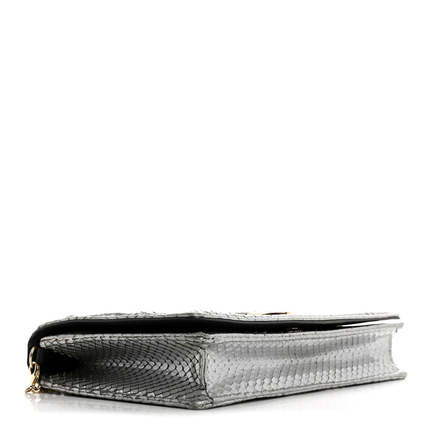 Snakeskin D1ORama Wallet on Chain Pouch Silver
