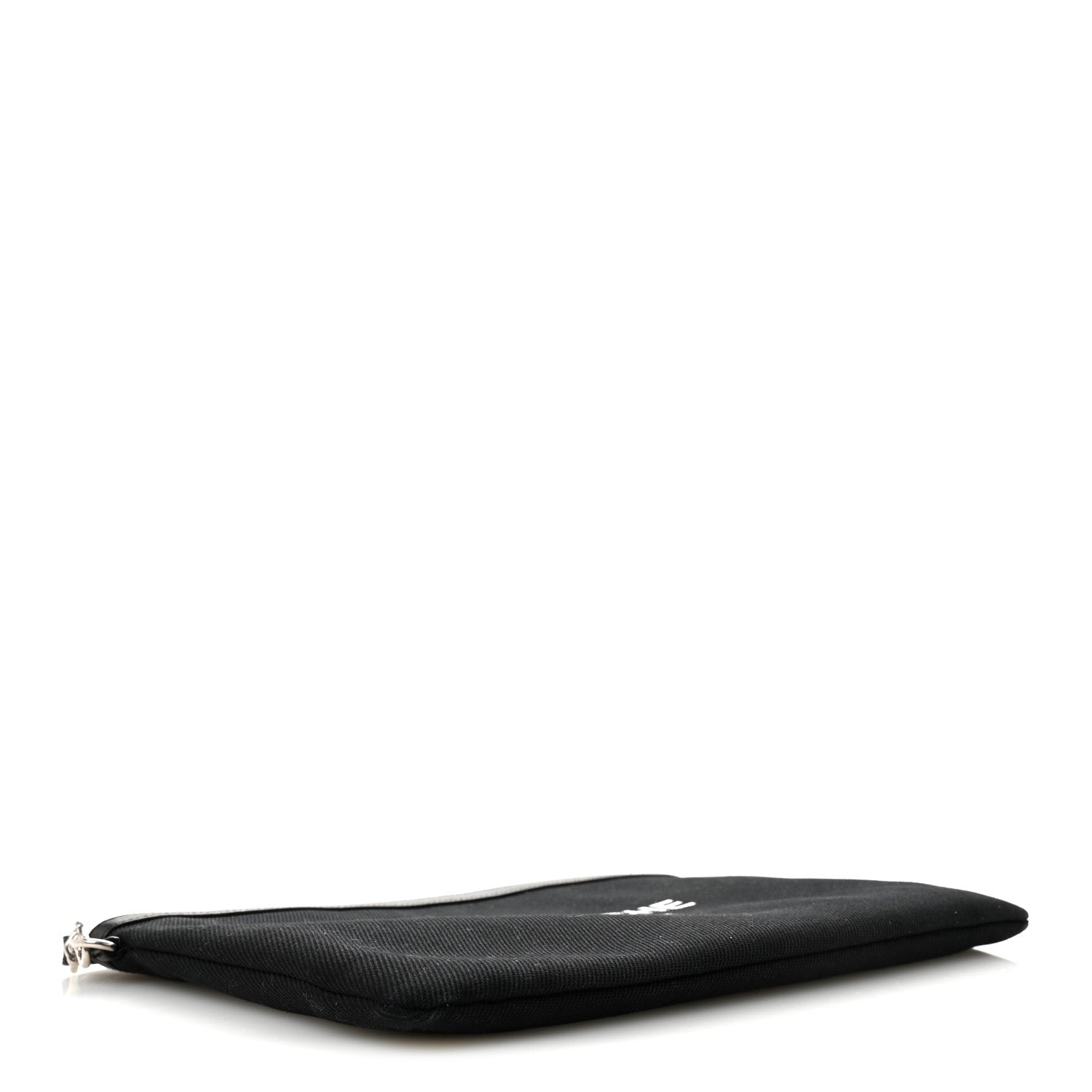 Linen Canvas Rive Gauche Zipped Pouch Black