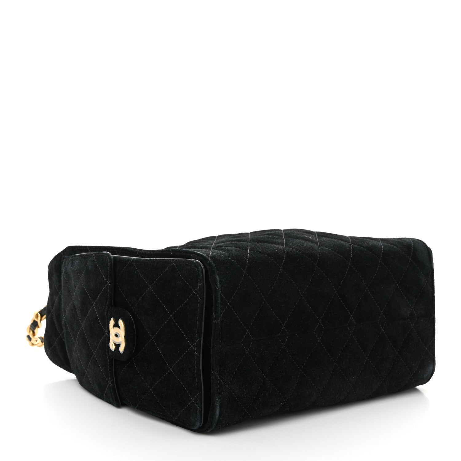 Suede Quilted Small CHNL 25 Handbag Black