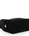 Suede Quilted Small CHNL 25 Handbag Black