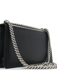 Dollar Calfskin Enamel Small Dionysus Shoulder Bag Black Electric Blue