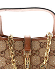 New Canvas Charisma Calfskin Crystal GG Monogram Mini Jackie 1961 Hobo Camel Ebony