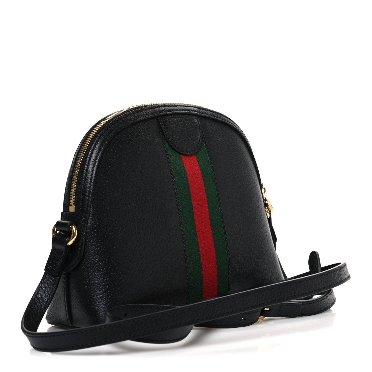 Calfskin GG Web Small Ophidia Dome Shoulder Bag Black