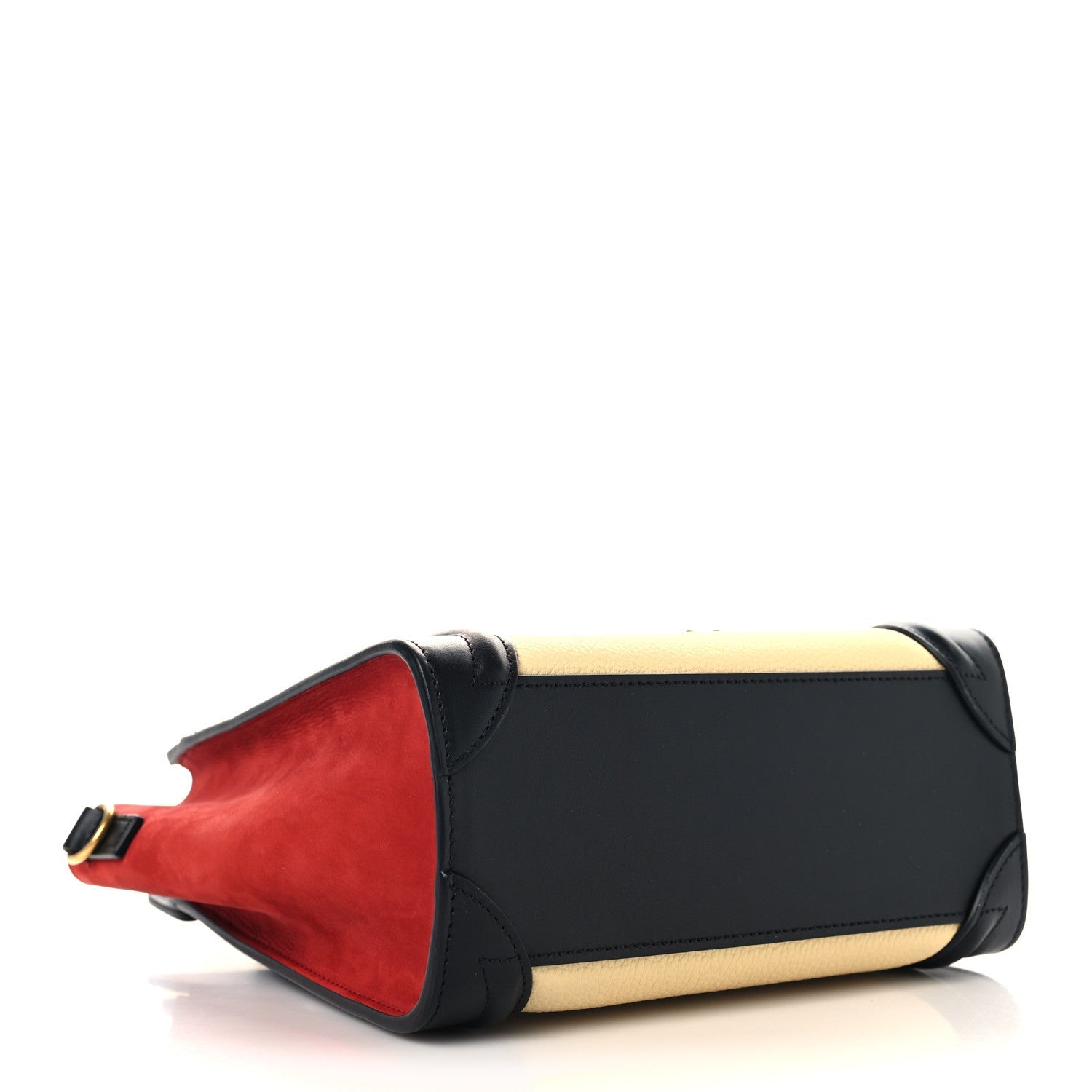 Drummed Calfskin Nubuck Nano Tri-Color Luggage Ruby