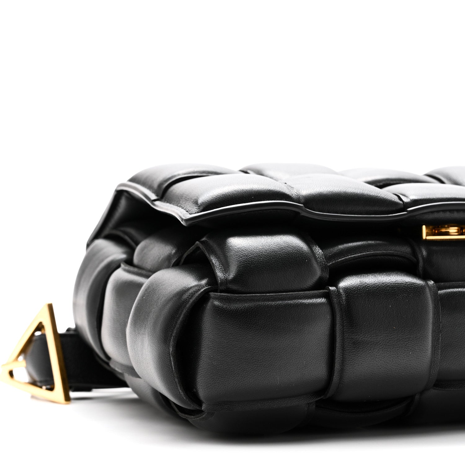 Nappa Maxi Intreccio Padded Cassette Crossbody Bag Black