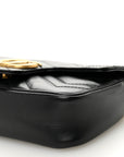 Calfskin Matelasse Super Mini GG Marmont Shoulder Bag Black