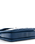 Lambskin Quilted Small Trendy CC Flap Dual Handle Bag Blue