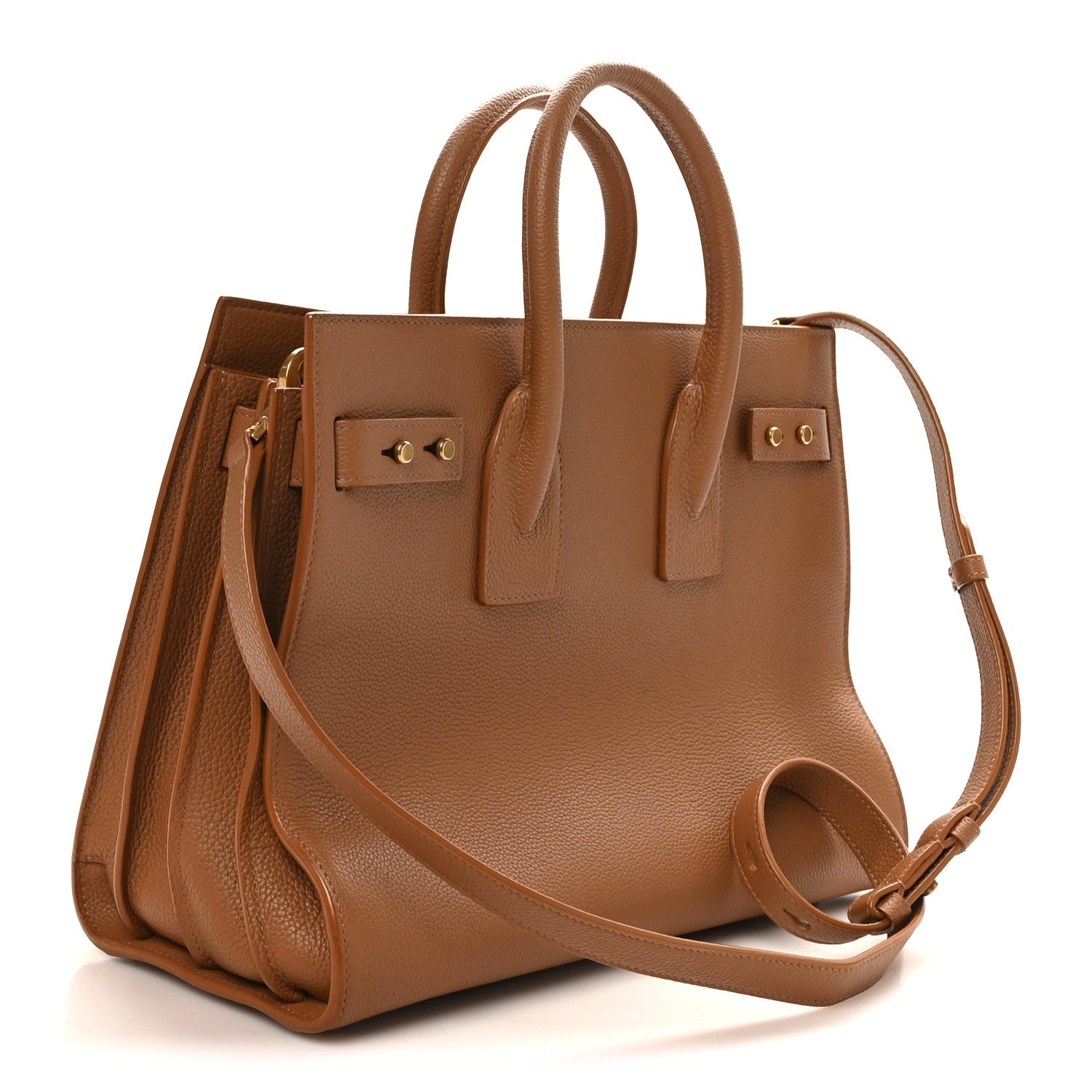 Grained Calfskin Small Sac De Jour Saddle Brown