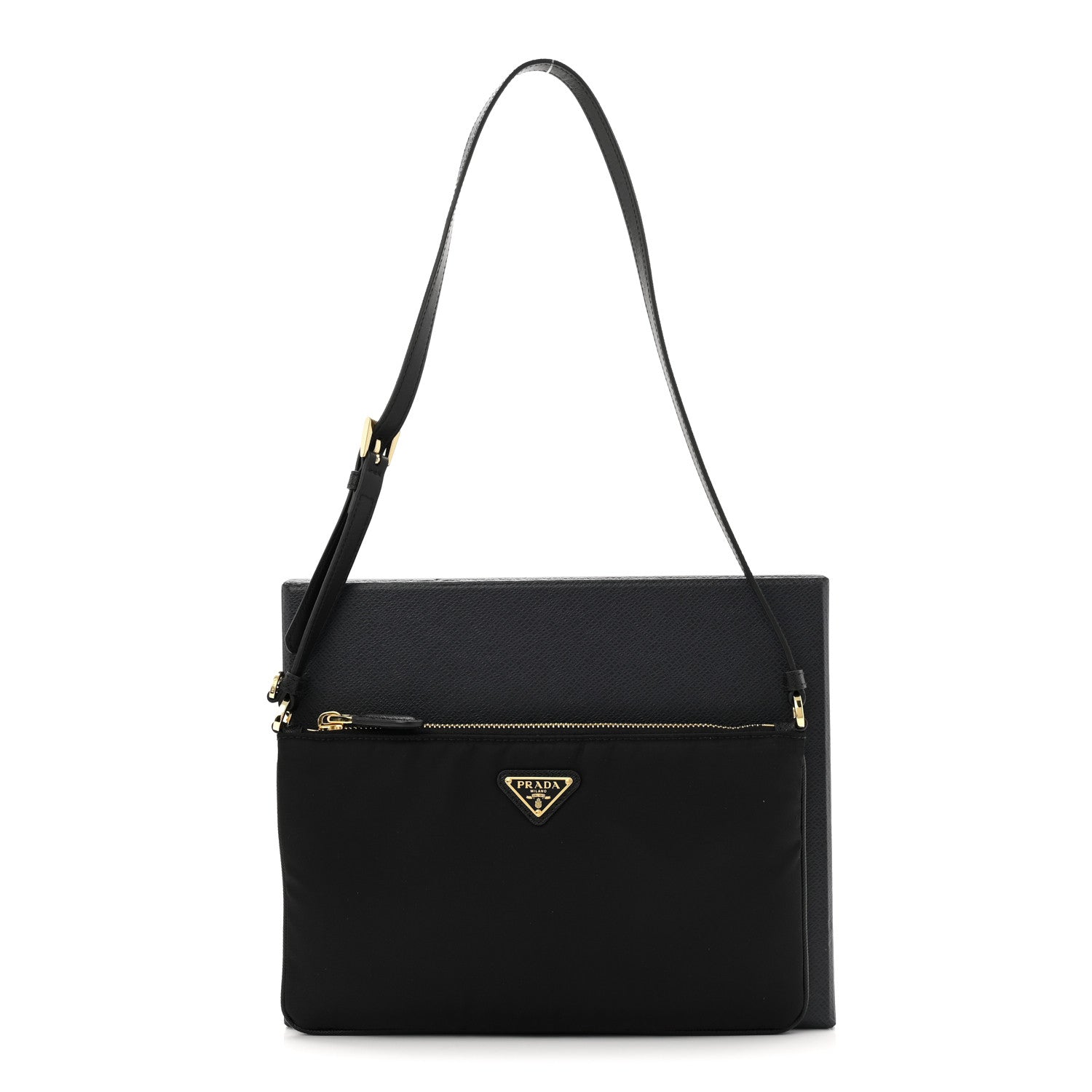 Re-Nylon Saffiano Pouch Black